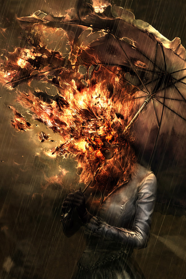 Девушка сгорела под зонтом