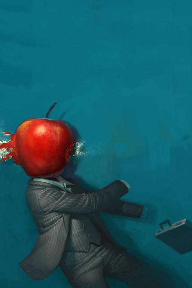 Пуля вылетает из яблока