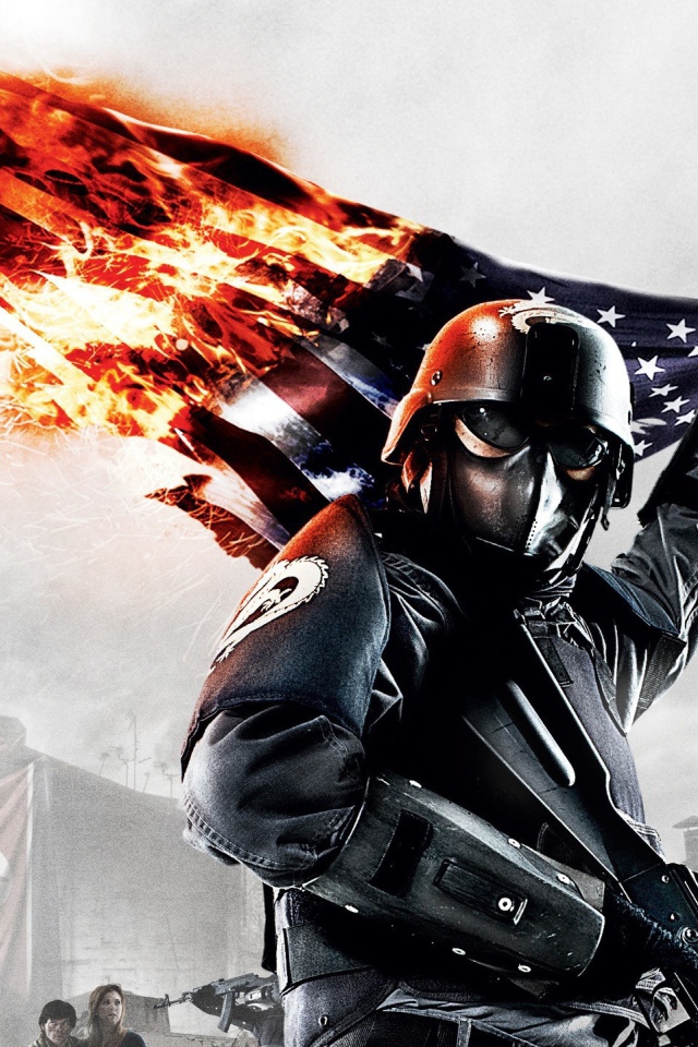 Воин с горящим флагом