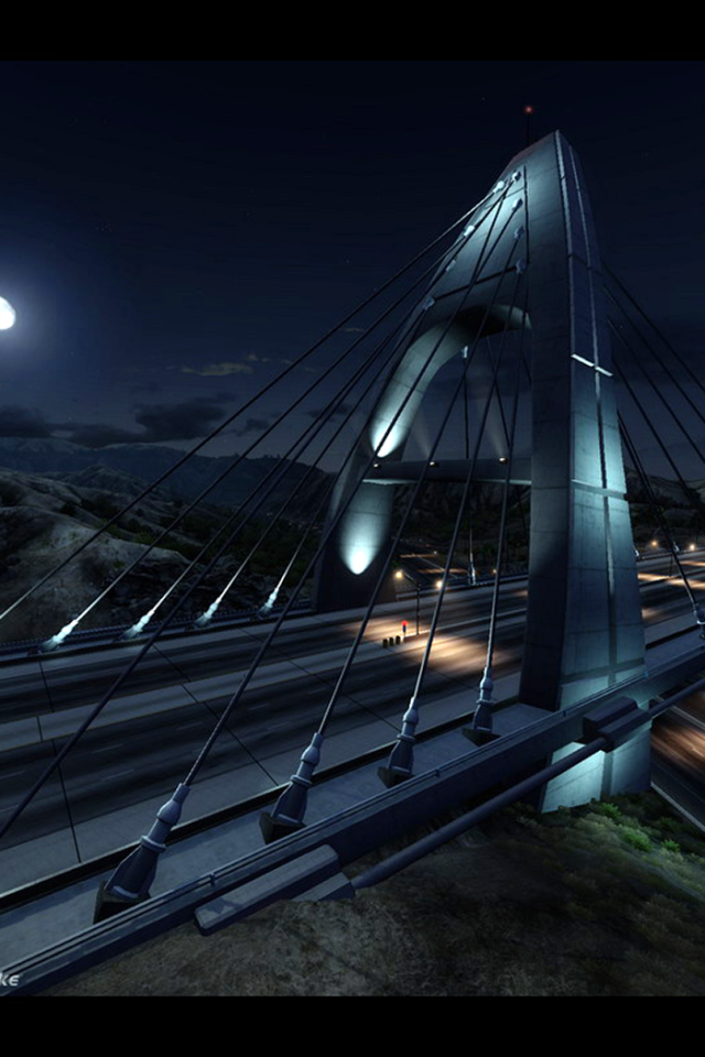 Expressway in the moonlit night