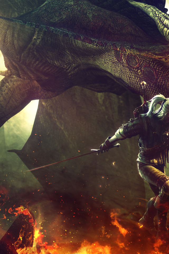 Огнедышащий монстр в игре Ведьмак