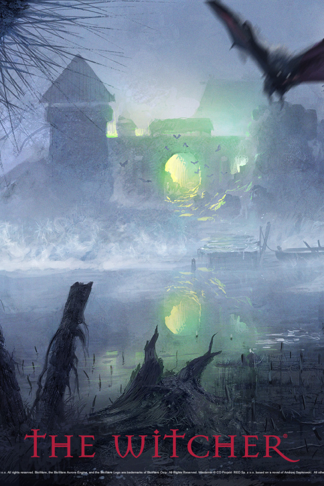 Мрачный пейзаж в игре Ведьмак