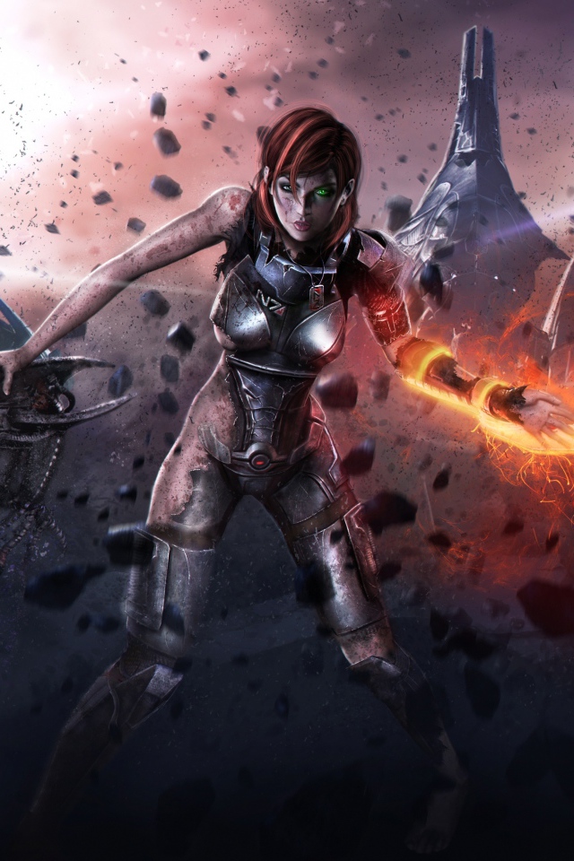 Девушка в доспехах из Масс эффект 3
