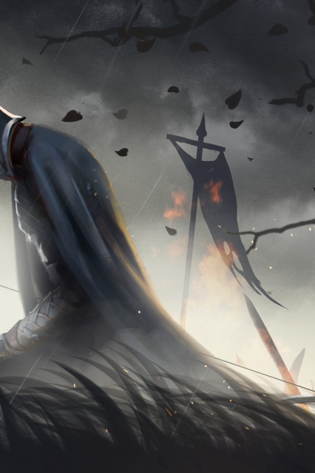 Воин на коленях