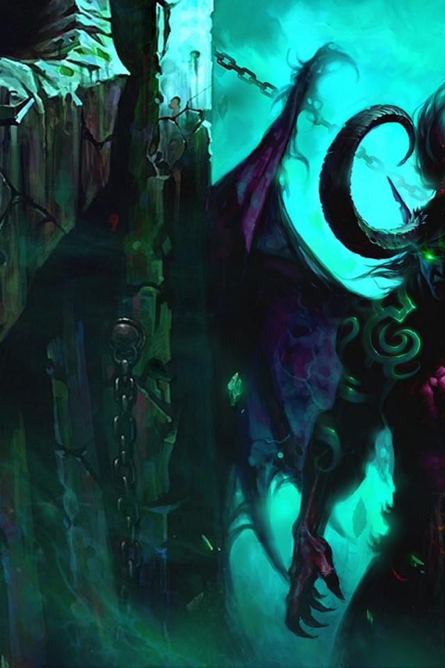 Чудовище с рогами и крыльями