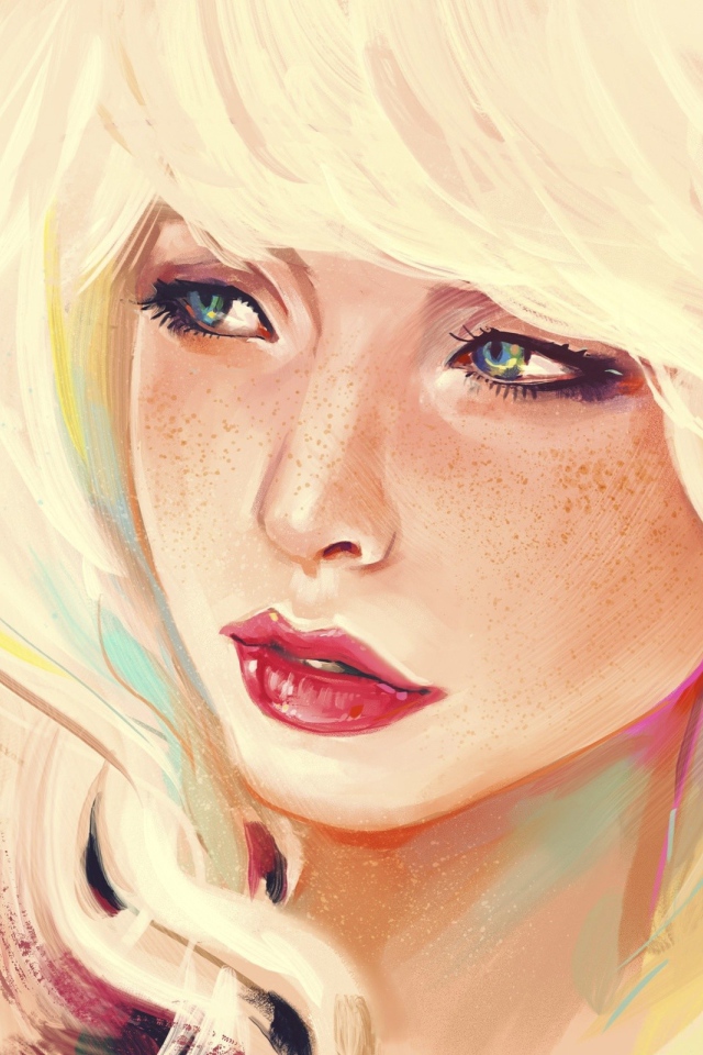 Рисунок девушки с веснушками