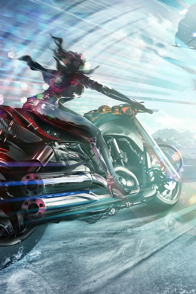 Девушка на мотоцикле