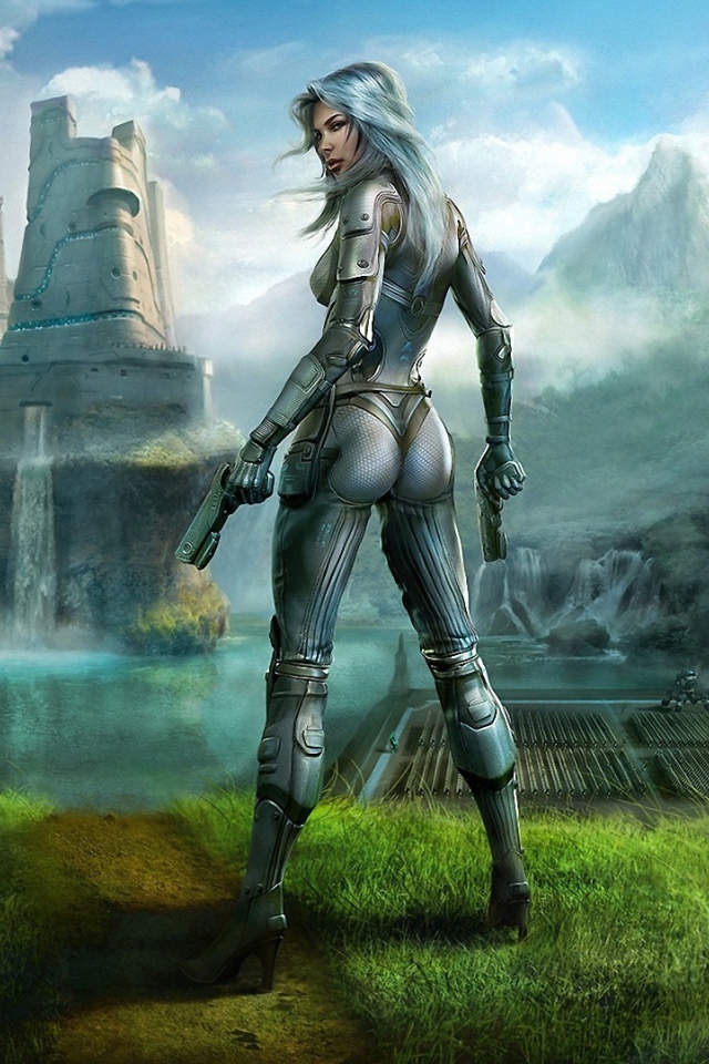 Восход Земли CG девушка