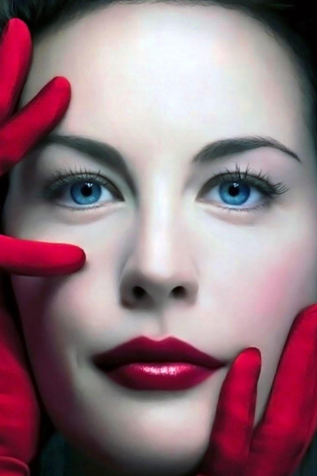 Actress in red gloves