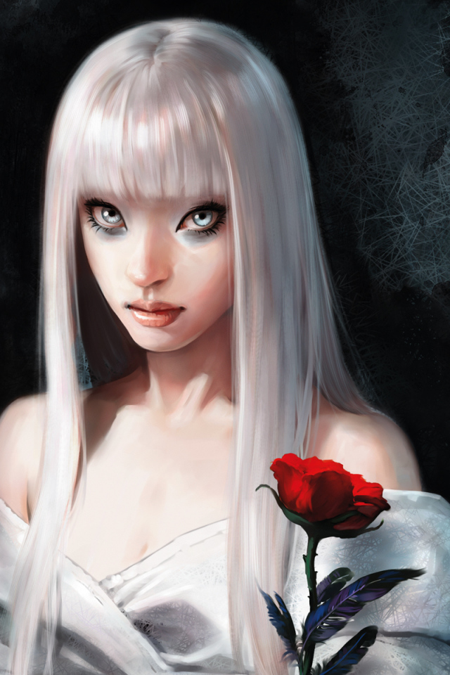 Девушка с красной розой