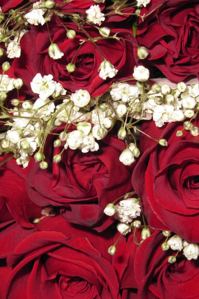 Украшенные красные розы в подарок женщинам на восьмое марта