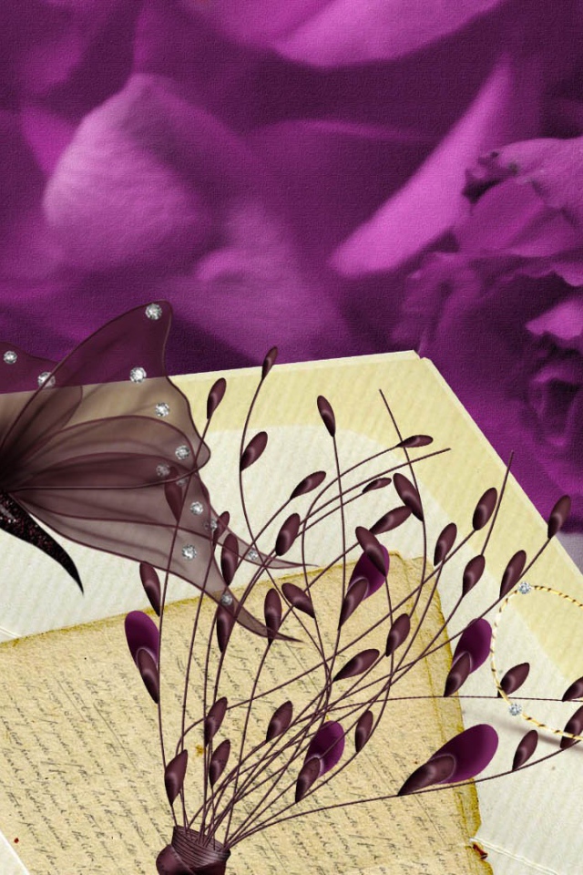 Фиолетовая роза, рисунок на восьмое марта