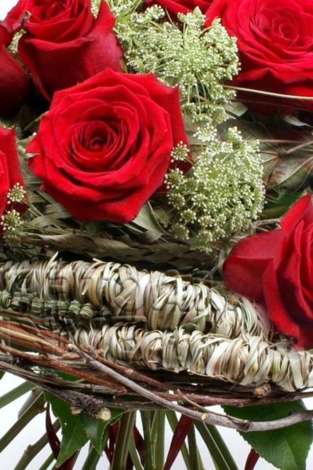 Красные розы на 8 марта в красивой бумаге