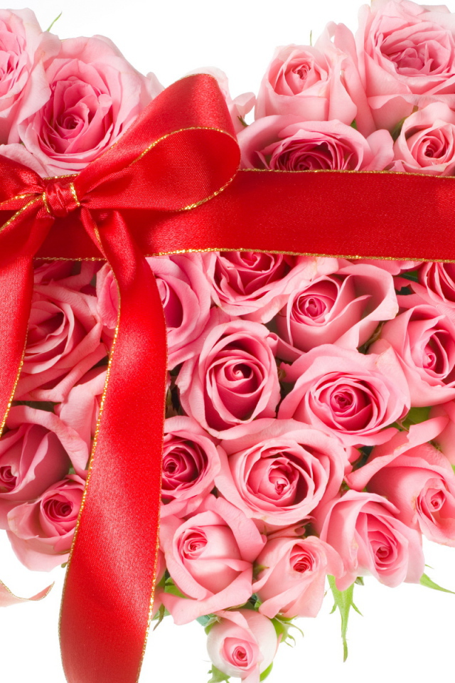 Букет из розовых роз к Дню Святого Валентина