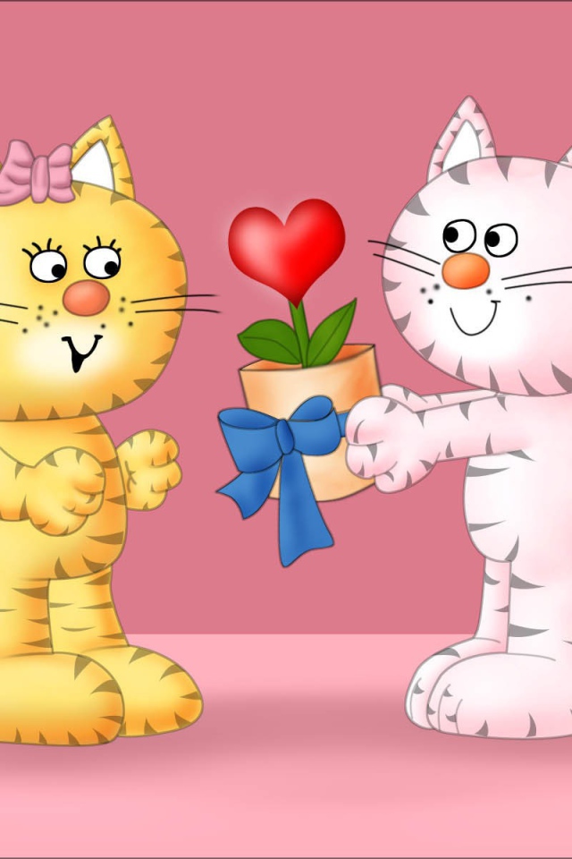 Кошачья любовь на День Святого Валентина 14 февраля