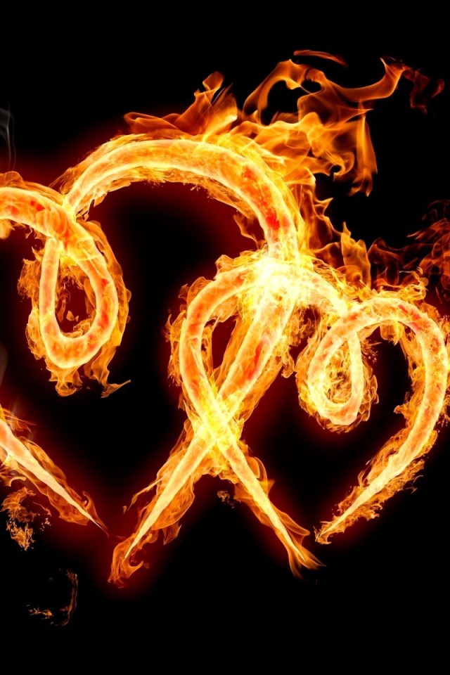 Пламенные сердца на День Святого Валентина 14 февраля