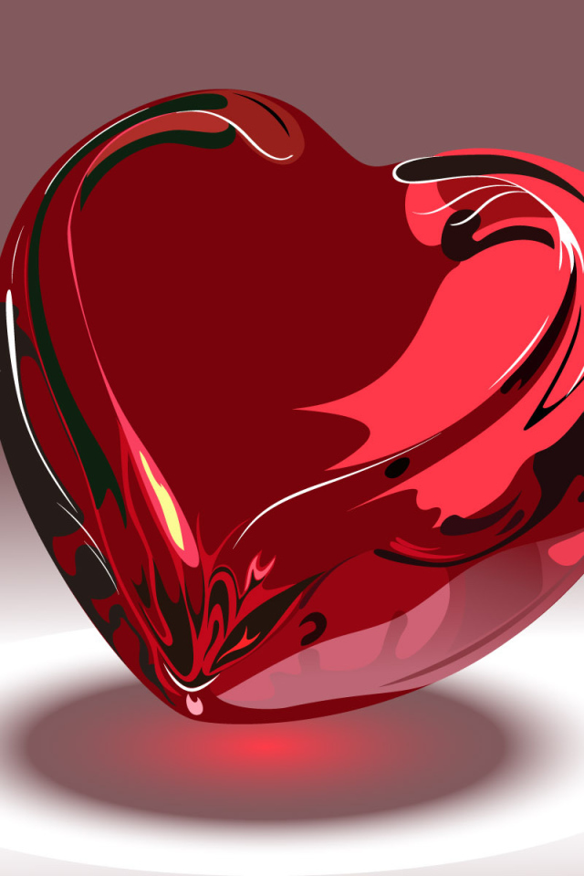 Стеклянное сердце на День Святого Валентина 14 февраля