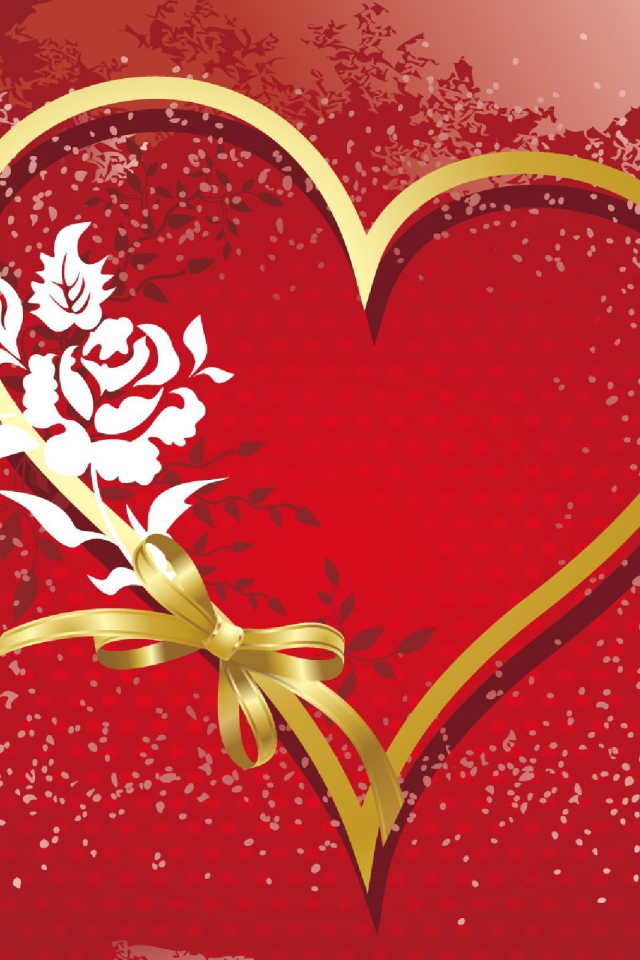 Золотое сердце на День Святого Валентина 14 февраля