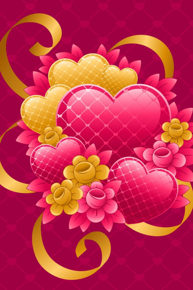 Сердечки с цветками