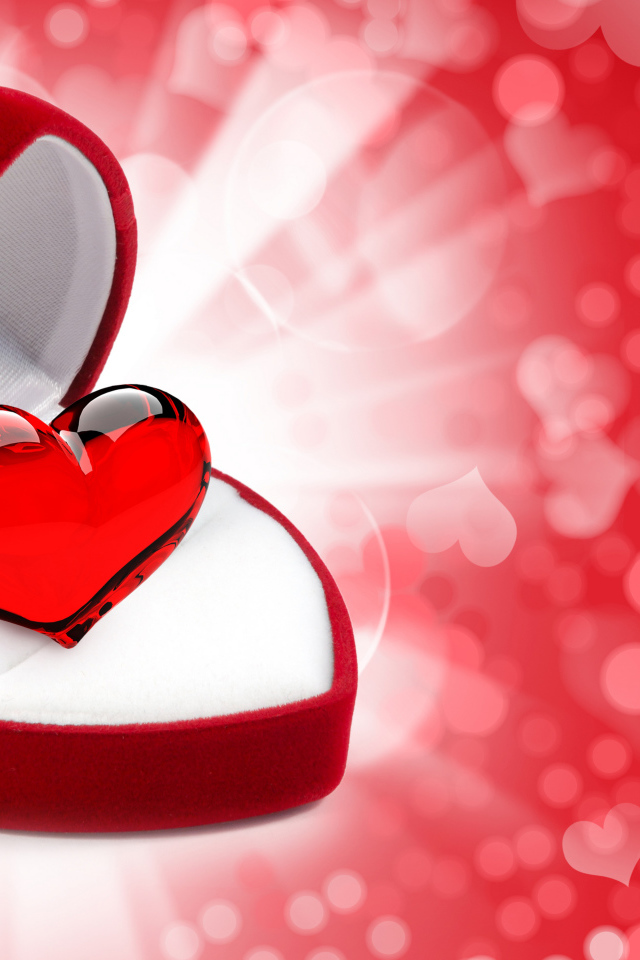 Сердце в коробке на День Святого Валентина 14 февраля
