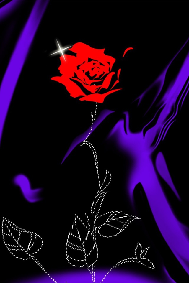 Роза на сиреневой ткани на День Святого Валентина