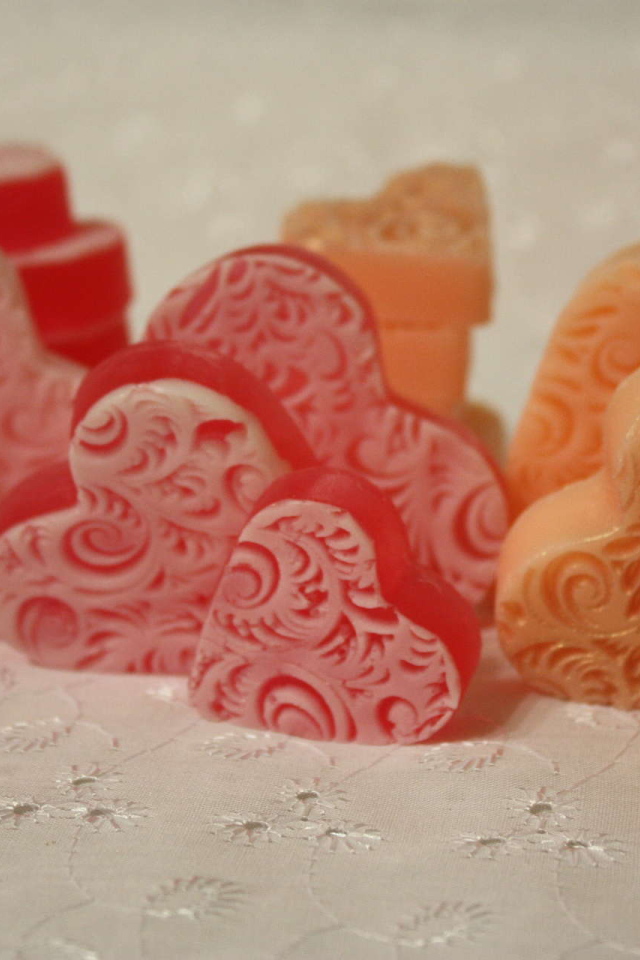 Мыло в форме  сердца на День Святого Валентина 14 февраля