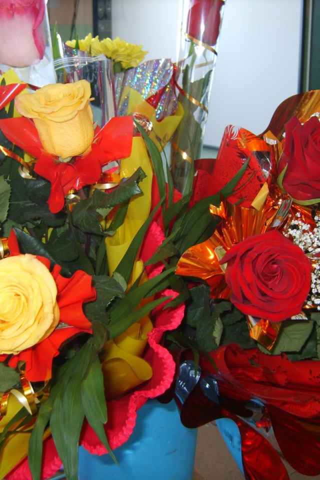 Букеты в классе на День знаний 1 сентября