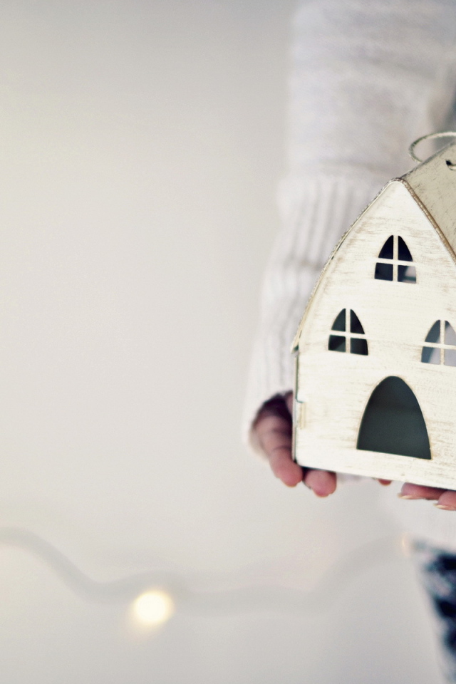 Игрушка дом в руках