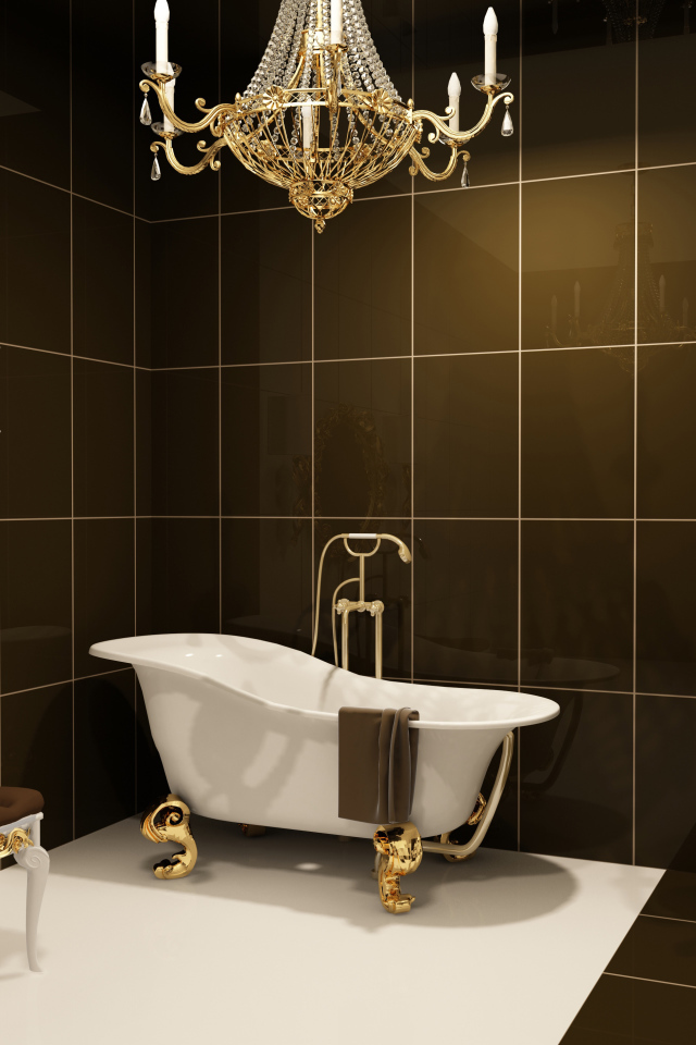 Ванная комната со статуей