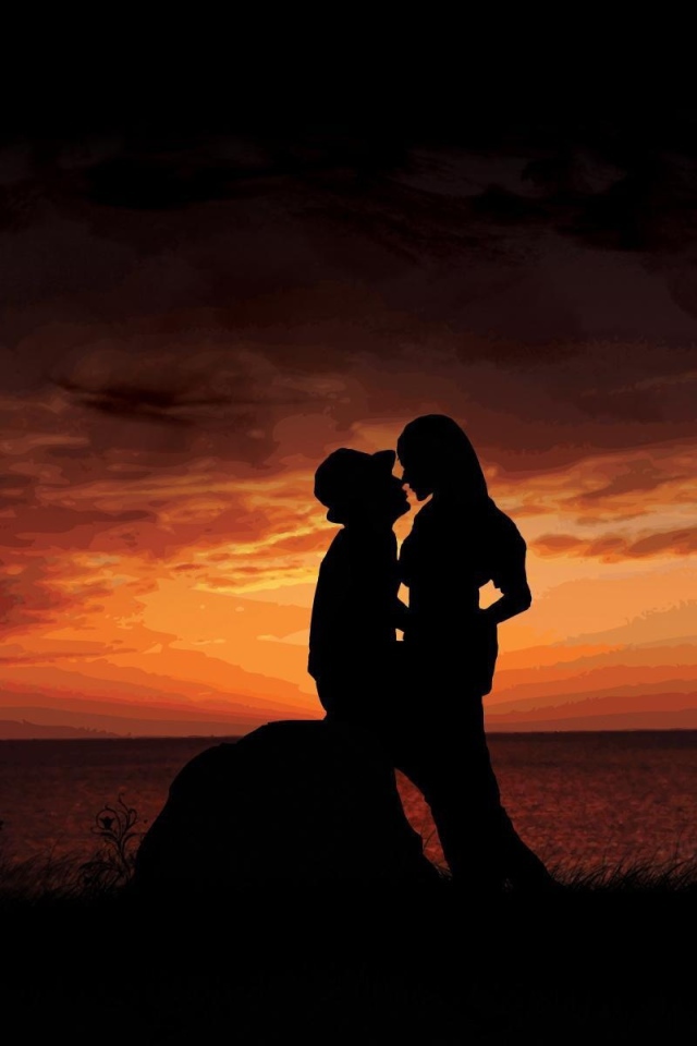 Влюбленные на закате