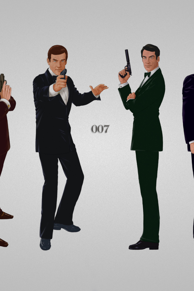 Джеймс Бонд в разных позах