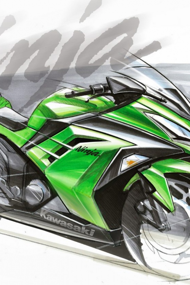 Мотоцикл модели Kawasaki Ninja 300