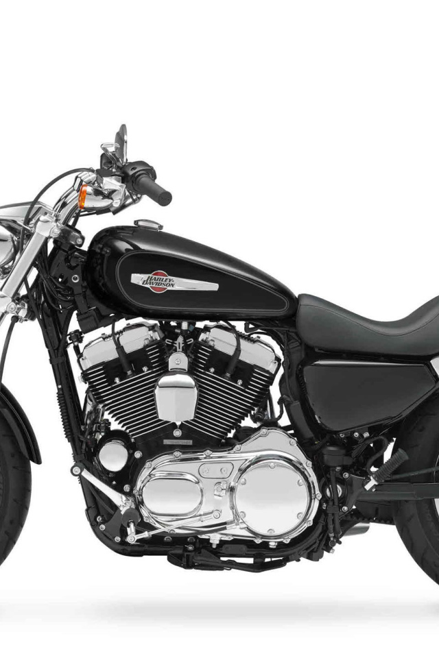 Новый мотоцикл на дороге Harley-Davidson XL 1200C Sportster Custom