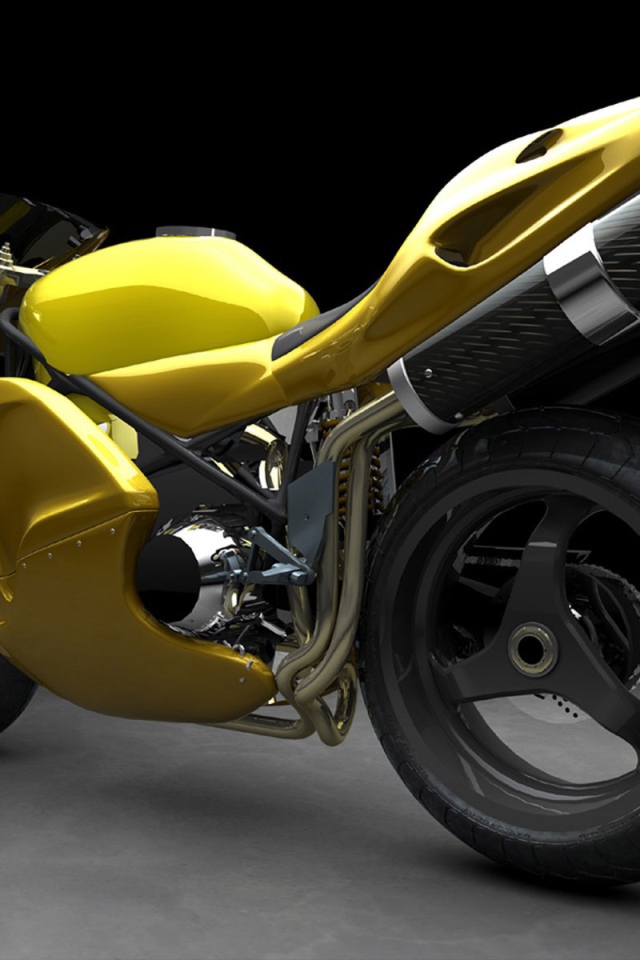 Желтый спортивный мотоцикл