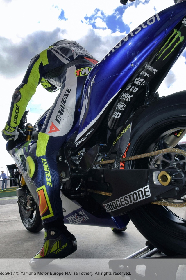 Valentino Rossi on a sports motorcycle