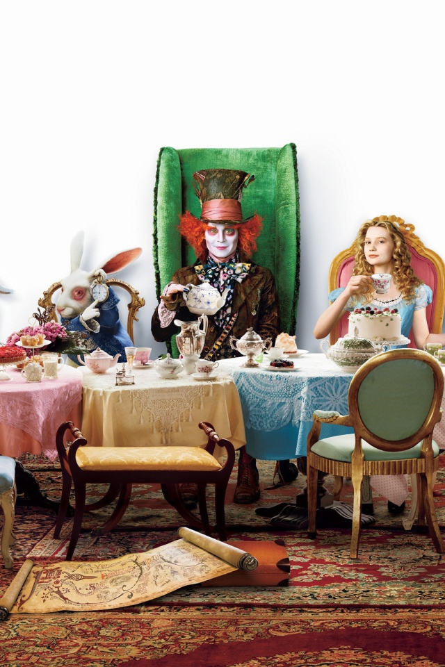 Alice in Wonderland at the table