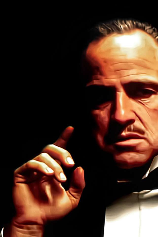 Marlon Brando in the film the Godfather