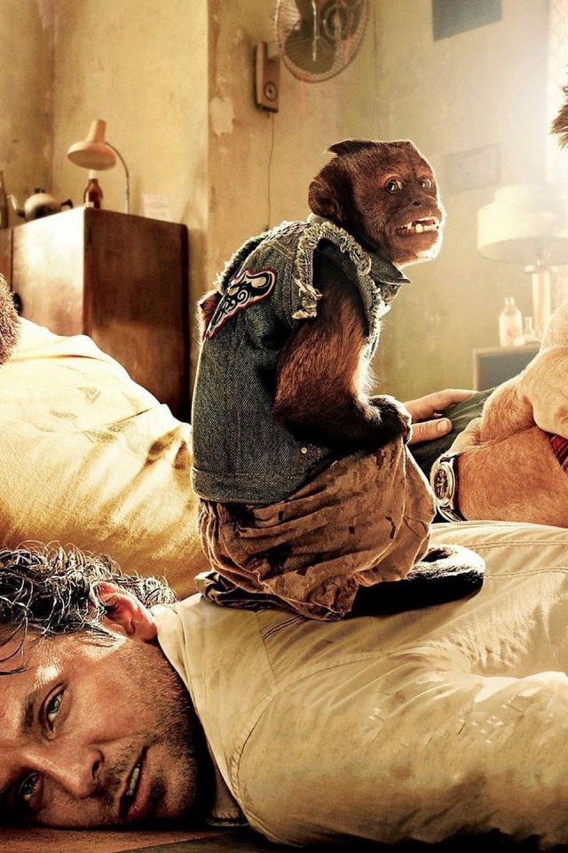 Актеры и обезьяна из фильма