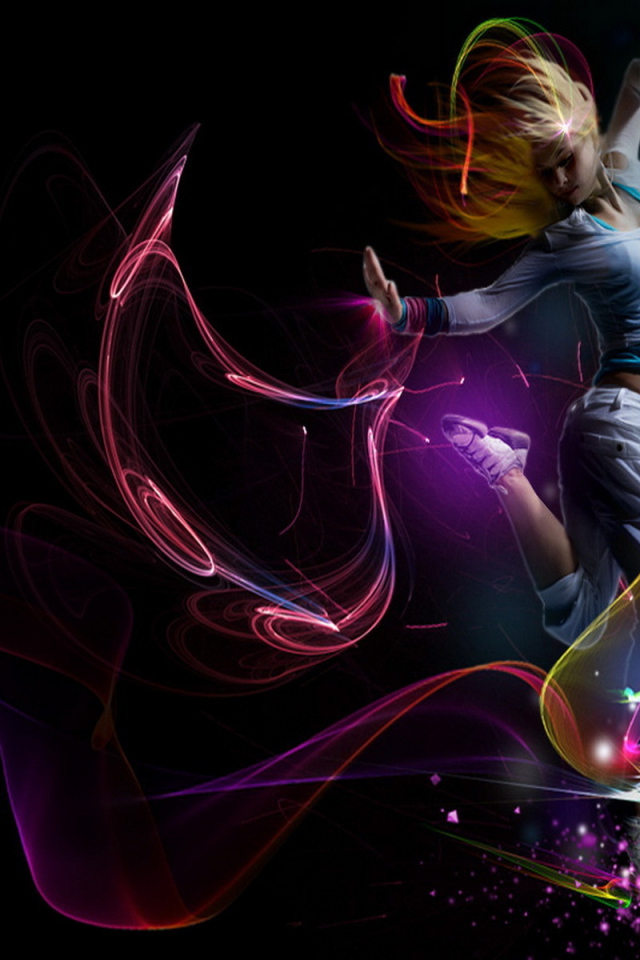 Танец среди линий света