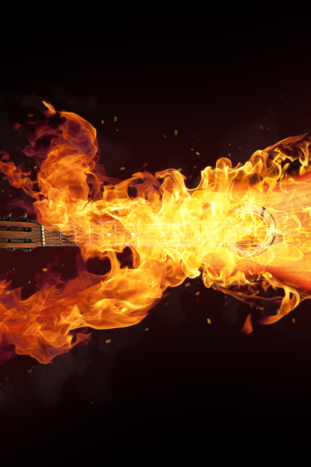 Гитара горит в огне