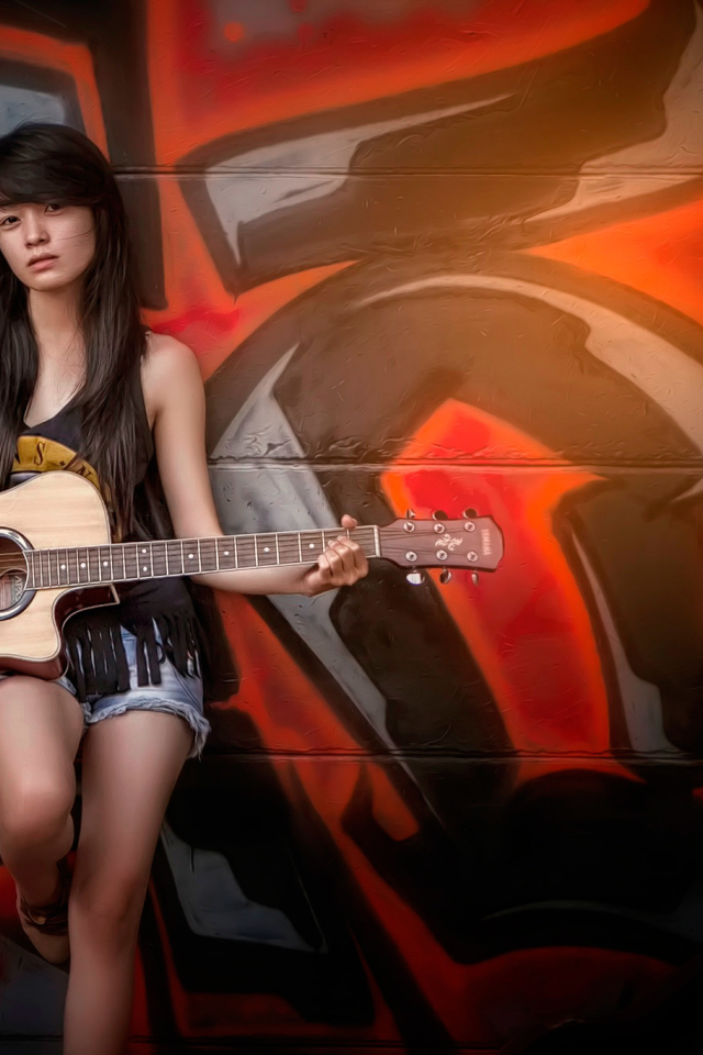 Японка с гитарой