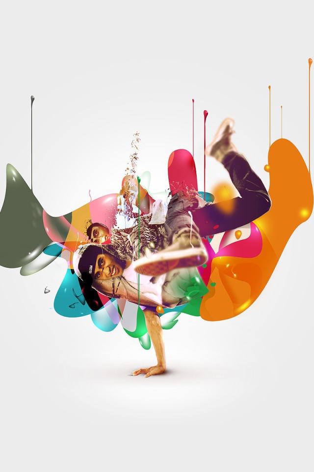 Парень танцует брейкданс