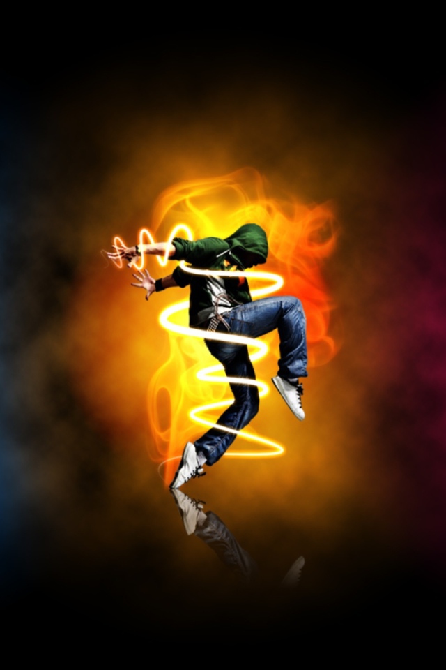 Трио танцует цветные танцы