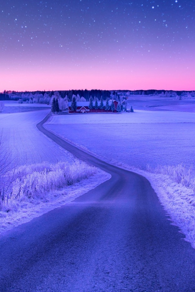 Bечерний зимний пейзаж
