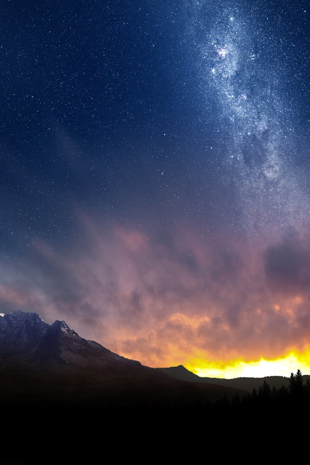 Ночное небо в Швейцарии