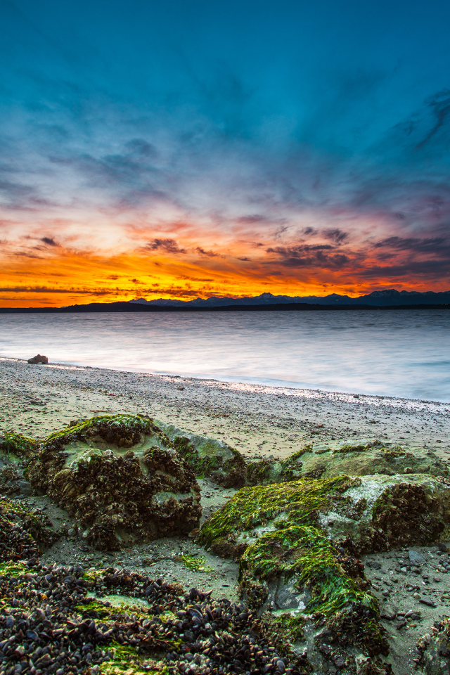 Алки пляж в Западном Сиэтле, штат Вашингтон, США