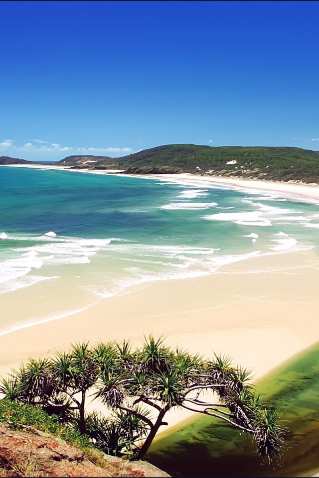 Вид на пляж с горы