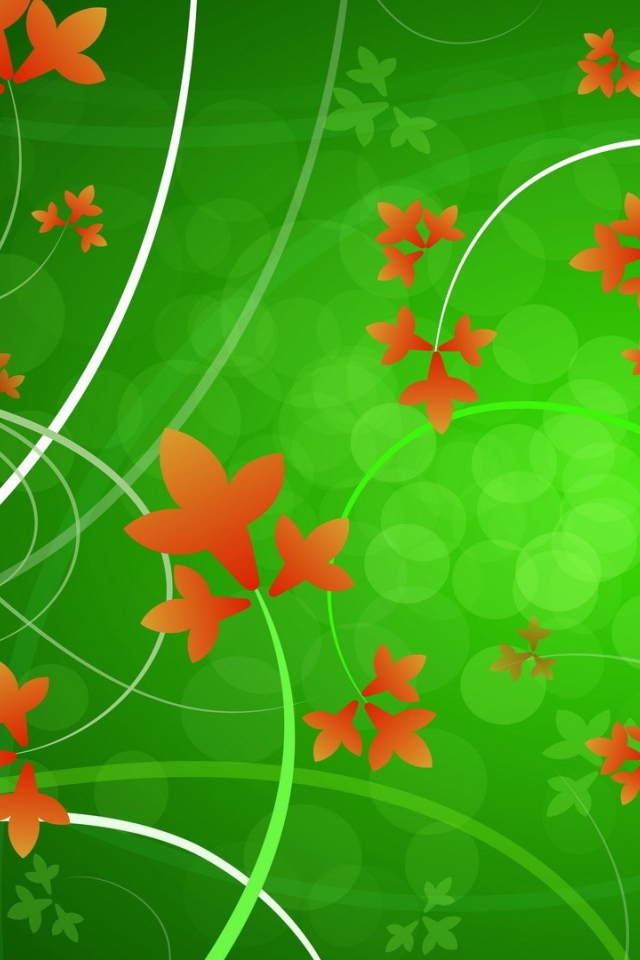 Оранжевые цветы на фоне зелени