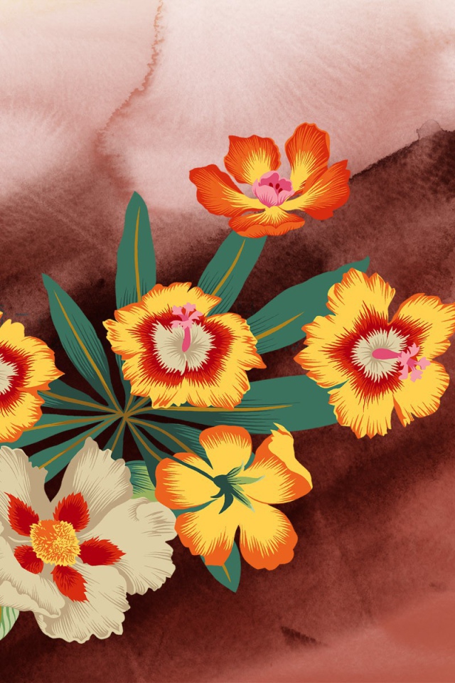 Разноцветные цветки