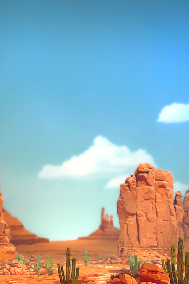 Кактусы в каньоне